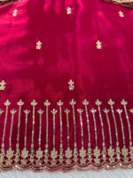 Maroon Color Jimmy Choo Fabric Thread With Sequence Work Palazzo Suit