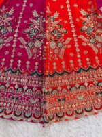 Multi Color Faux Georgette Fabric Thread And Sequence Work Lehenga