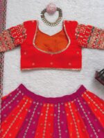 Multi Color Faux Georgette Fabric Thread And Sequence Work Lehenga