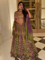 Multi Color Faux Georgette Fabric Thread And Sequence Work Lehenga