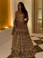 Multi Color Faux Georgette Fabric Thread And Sequence Work Lehenga