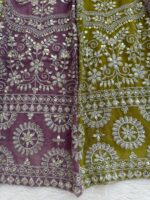 Multi Color Faux Georgette Fabric Thread And Sequence Work Lehenga