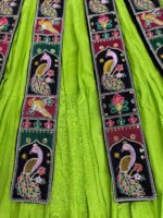 Multi Color Faux Georgette Fabric Thread With Sequence Work Navratri Top Lehenga Set