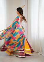 Multi Color Heavy Rayon Fabric Gamthi Thread With Mirror Work Navratri Lehenga