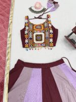 Multi Color Heavy Rayon Fabric Gamthi With Mirror Work Navratri Lehenga-FDVKDSP50MULTI (9) Multi Color Heavy Rayon Fabric Gamthi With Mirror Work Navratri Lehenga
