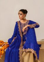 Navy Blue Faux Georgette Fabric Palazzo Set With Pearl Work-FDVKD5901NAVYBLUE (2) Navy Blue Faux Georgette Fabric Palazzo Set With Pearl Work