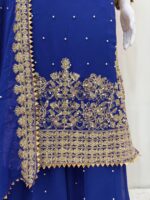 Navy Blue Faux Georgette Fabric Palazzo Set With Pearl Work-FDVKD5901NAVYBLUE (8) Navy Blue Faux Georgette Fabric Palazzo Set With Pearl Work