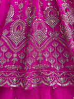 Pink Color Faux Georgette Fabric Sequence Work Top Lehenga Set