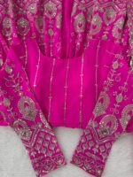 Pink Color Faux Georgette Fabric Sequence Work Top Lehenga Set