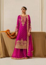 Pink Faux Georgette Fabric Palazzo Set With Pearl Work