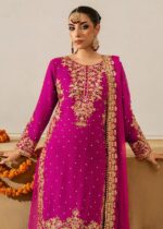 Pink Faux Georgette Fabric Palazzo Set With Pearl Work