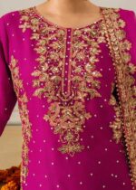 Pink Faux Georgette Fabric Palazzo Set With Pearl Work