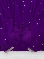 Purple Color Faux Georgette Fabric Thread With Sequence Work Anarkali Suit