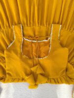 Yellow Color Faux Georgette Fabric Anarkali Suit