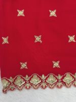 Red Color Faux Georgette Fabric Thread With Sequence Work Sharara Set