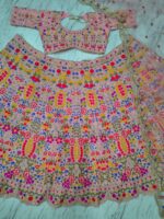 Baby Pink Color Faux Georgette Fabric Sequence Work Lehenga