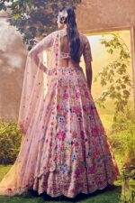 Baby Pink Color Faux Georgette Fabric Sequence Work Lehenga