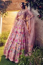 Baby Pink Color Faux Georgette Fabric Sequence Work Lehenga