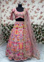 Baby Pink Color Faux Georgette Fabric Sequence Work Lehenga