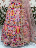 Baby Pink Color Faux Georgette Fabric Sequence Work Lehenga