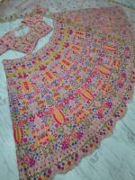 Baby Pink Color Faux Georgette Fabric Sequence Work Lehenga