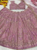 Baby Pink Color Kasturi Silk Fabric Sequence Work Lehenga
