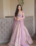 Baby Pink Color Kasturi Silk Fabric Sequence Work Lehenga