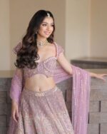 Baby Pink Color Kasturi Silk Fabric Sequence Work Lehenga