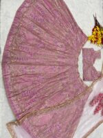 Baby Pink Color Kasturi Silk Fabric Sequence Work Lehenga