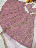 Baby Pink Color Kasturi Silk Fabric Sequence Work Lehenga