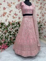 Baby Pink Color Net Fabric Sequence Work Lehenga