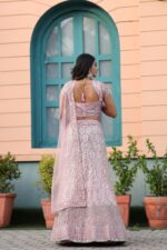 Baby Pink Color Net Fabric Sequence Work Lehenga