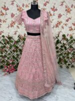Baby Pink Color Net Fabric Sequence Work Lehenga