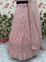 Baby Pink Color Net Fabric Sequence Work Lehenga