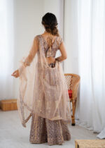 Beige Color Soft Butterfly Net Fabric Sequence Work Lehenga