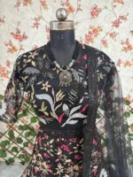 Black Color Butterfly Net Fabric Sequence Work Lehenga