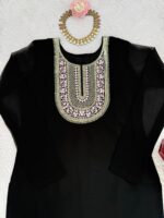 Black Color Faux Georgette Fabric Sequence Work Sharara Set