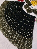 Black Color Georgette Fabric Sequence Work Lehenga