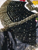 Black Color Georgette Fabric Sequence Work Lehenga