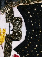 Black Color Georgette Fabric Sequence Work Lehenga