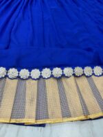 Blue Color Faux Georgette Fabric Foil Mirror Work Lehenga