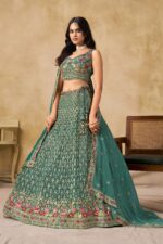 Blue Color Georgette Fabric Sequence Embroidery Work Lehenga