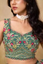 Blue Color Georgette Fabric Sequence Embroidery Work Lehenga