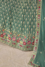 Blue Color Georgette Fabric Sequence Embroidery Work Lehenga