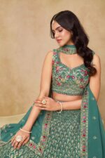 Blue Color Georgette Fabric Sequence Embroidery Work Lehenga