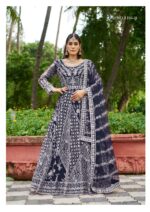 Blue Color Pure Butterfly Net Fabric Heavy Embroidery Work Suit