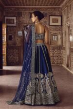 Blue Color Slub Silk Fabric Sequence Work Lehenga