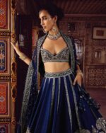 Blue Color Slub Silk Fabric Sequence Work Lehenga