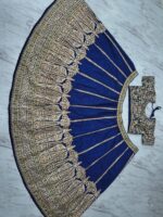 Blue Color Slub Silk Fabric Sequence Work Lehenga
