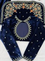 Blue Color Viscose Velvet Fabric Sequence Work Palazzo Set
